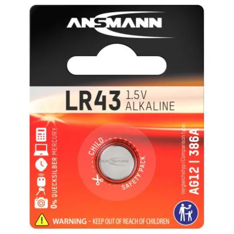 Alkaline Knopfzelle LR43 / LR1142 / AG12^ANSMANN AG Best