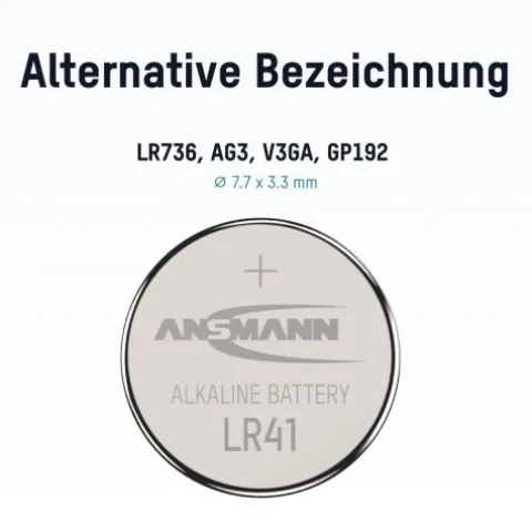 Alkaline Knopfzelle LR41 / LR736 / AG3^ANSMANN AG Best