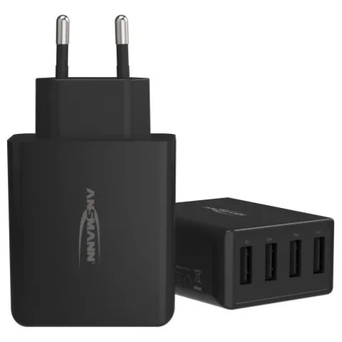 Home Charger HC430 schwarz / 6 A / 30 W / 4 Port^ANSMANN AG Store