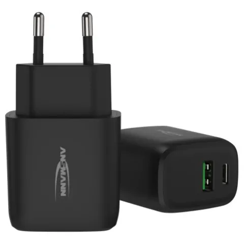 Home Charger HC218PD schwarz / 3 A / 20 W / 2 Port^ANSMANN AG Cheap