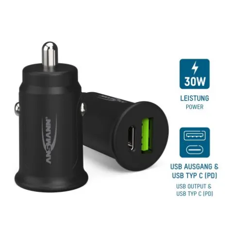 In-Car-Charger CC230PD / 3 A / 30 W / 2 Port^ANSMANN AG Store