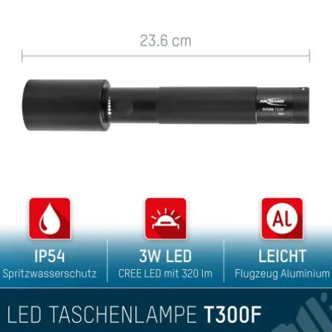 LED Taschenlampe Future T300F batteriebetrieben^ANSMANN AG New